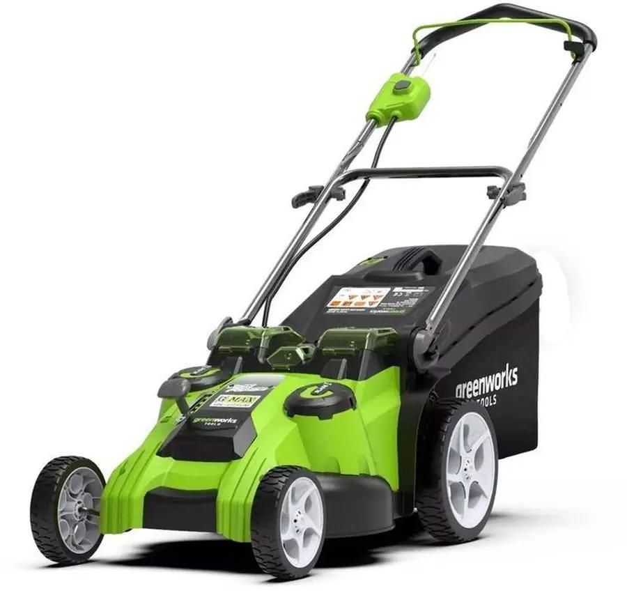Газонокосилка аккумуляторная GREENWORKS G40LM49DB,  49см, несамоходная,  без АКБ, без ЗУ [2500207]